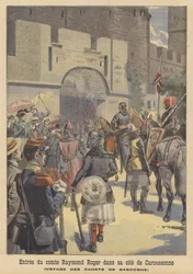 Recreación de la entrada del Conde Raymond Roger de Carcasona en su ciudad